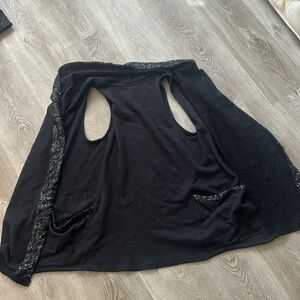 Juicy Couture Long Duster Size xs SEQUINS POCKETS Cardigan Sweater Vest